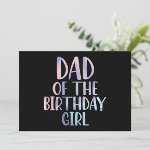 Invitación Papá de la cumpleañera Tie Dye Colorido Cumpleaños
