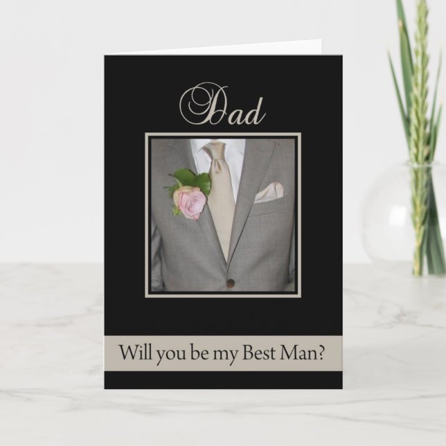 Invitación Papá Mejor Hombre pide Demanda Gris (Anverso)