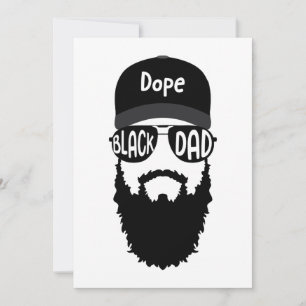Invitación Papá negro con el día del padre barba