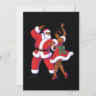 Invitación Papá Noel africano bailando Navidad vacaciones de 