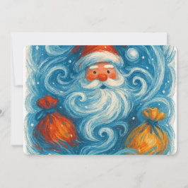 Invitación Papá Noel caprichoso en una tormenta invernal arre