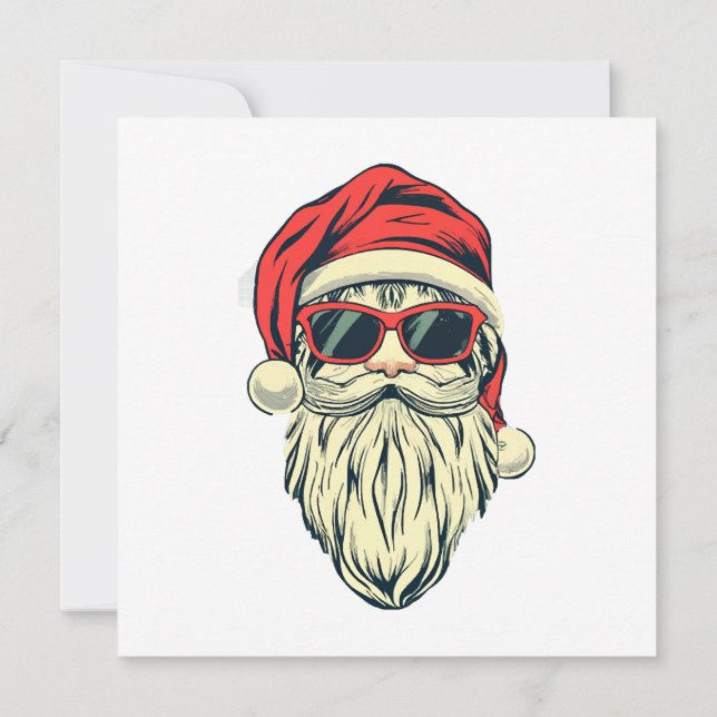 Invitación Papá Noel con lentes (Reverso)
