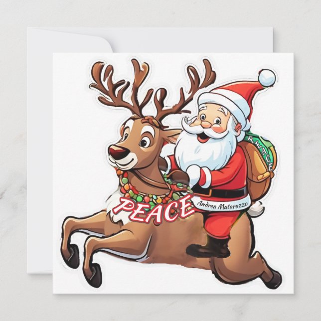 Invitación Papá Noel con regalos de paz (Anverso)