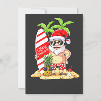 Invitación Papá Noel de Navidad en Julio Surf Hawaiano Hombre
