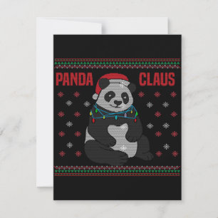 Invitación Papá Noel de Navidad Pand  Diseño de Panda adorabl