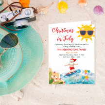 Papá Noel de Verano Playa Tropical Navidad en Juli