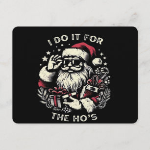 Invitación Papá Noel divertido de Navidad Lo hago por las med