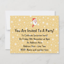 Invitación Papá Noel divertido, en modelo de estrella del