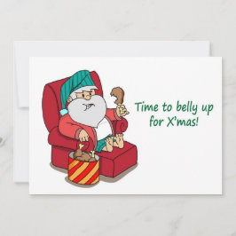 Invitación Papá Noel divertido se pone en forma para la fiest