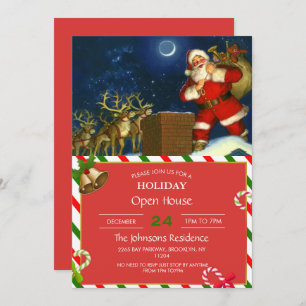 Invitación Papá Noel en el techo
