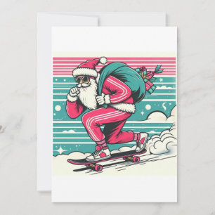 Invitación Papá Noel en monopatín