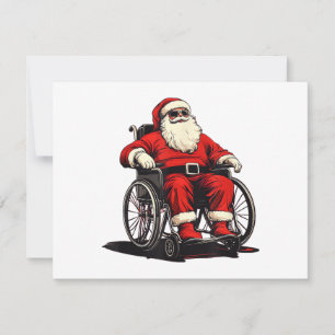 Invitación Papá Noel en silla de ruedas con gafas de sol para