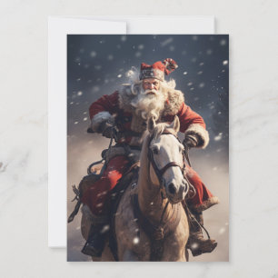 Invitación Papá Noel en un caballo