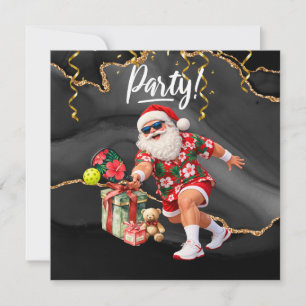 Invitación Papá Noel está jugando Pickleball de Navidad