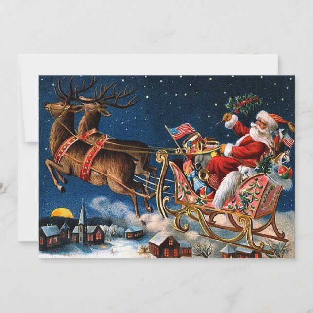 Invitación Papá Noel está viniendo a la ciudad (Anverso)