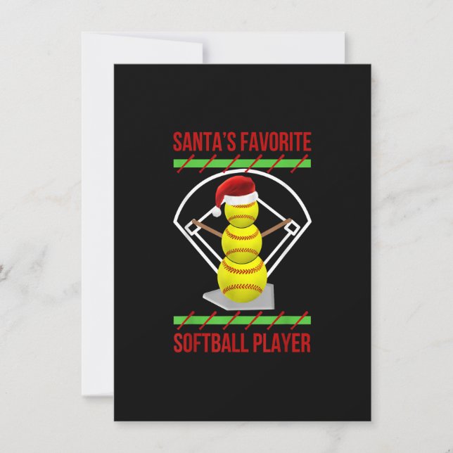 Invitación Papá Noel favorito de la mamá del Softball (Anverso)