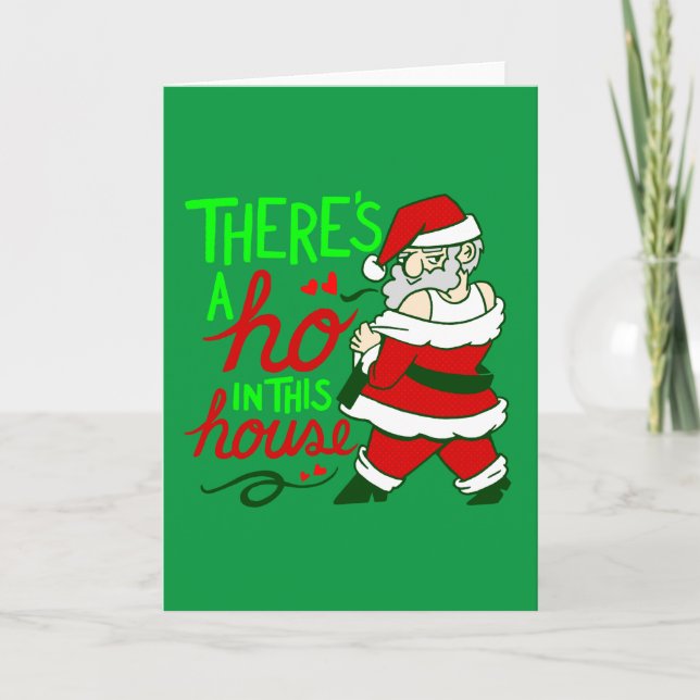 Invitación Papá Noel feo de Navidad casa (Anverso)