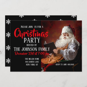 Invitación Papá Noel lee el libro