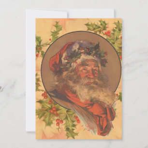 Invitación Papá Noel Leyendecker Antiguo Victoriano