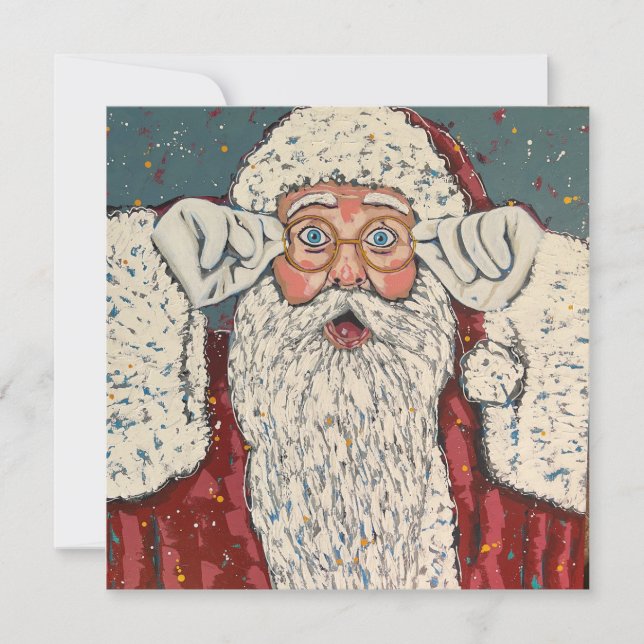Invitación Papá Noel Sorprendido (Anverso)