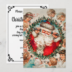 Invitación Papá Noel victoriano al teléfono con niños 