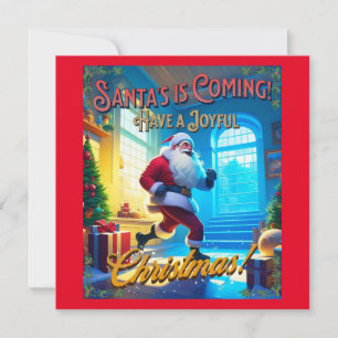 Invitación ¡Papá Noel viene de la chimenea!