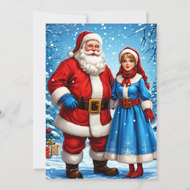 Invitación Papá Noel y Doncella de Nieve (Anverso)