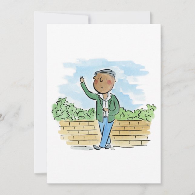 Invitación Papá ondeando (Anverso)