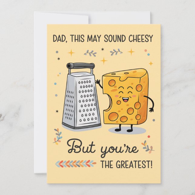 Invitación Papá Queso Cursi Cumpleaños Divertido Día del Padr (Anverso)