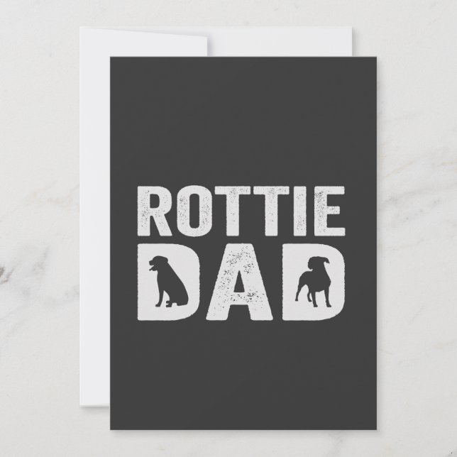 Invitación Papá Rottweiler Divertido Regalo Día del Padre Per (Anverso)