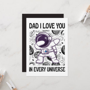 Invitación Papá te amo en cada universo Astronauta Dabbing