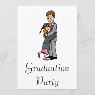 Invitación Papá y chica graduado
