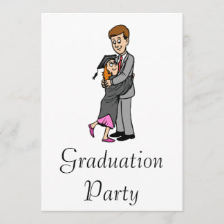 Invitación Papá y chica graduado