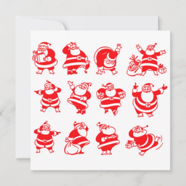 Invitación Papás Noel Retro (Anverso)