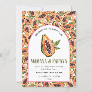 Invitación Papaya Fruit Watercolor Baby Shower