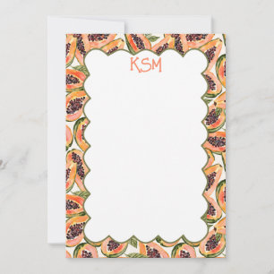 Invitación Papaya Fruit Watercolor Personalizado Stationery