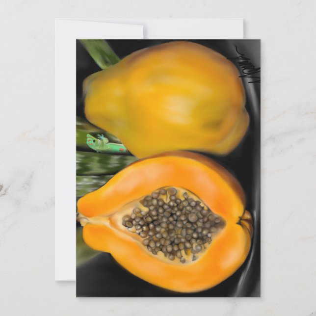 Invitación Papaya Gecko (Anverso)