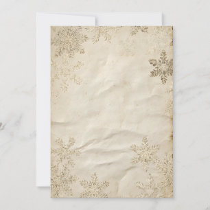 Invitación Papel Antiguo con Sutil Florecimiento Dorado