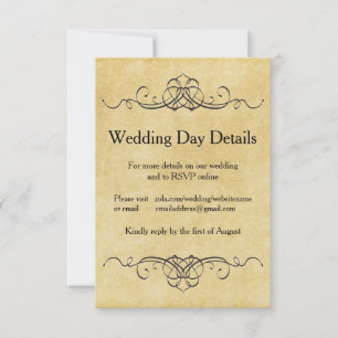 Invitación Papel Antiguo - Detalles del Día de la Boda
