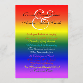 Invitación papel básico de la boda 5x7 del orgullo gay del