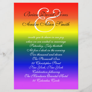 Invitación papel básico de la boda 5x7 del orgullo gay del