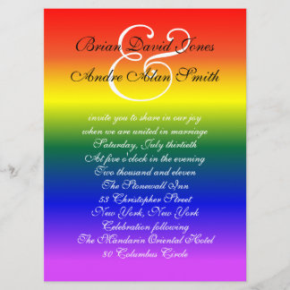 Invitación papel básico de la boda 5x7 del orgullo gay del