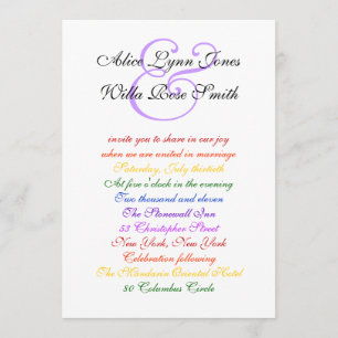 Invitación Papel básico del orgullo LGBT del Boda gay las 5 h