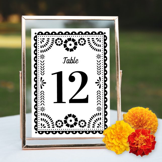 Invitación Papel blanco y negro Boda número de tabla (Subido por el creador)