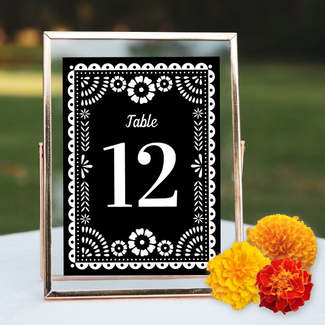 Invitación Papel blanco y negro Boda número de tabla (Subido por el creador)