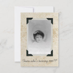 Invitación Papel contenido Viejo Fotos Cumpleaños