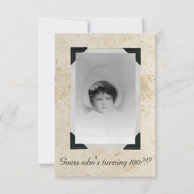 Invitación Papel contenido Viejo Fotos Cumpleaños (Anverso)