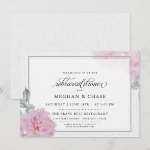 Invitación Papel de arroz rosado romántico descalzoBride™