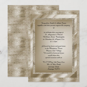 Invitación Papel de boda elegante en Bronze Multi Pattern
