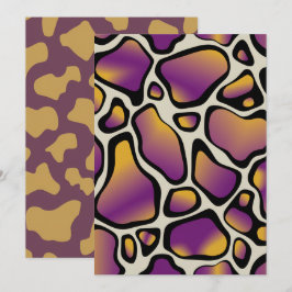 Invitación Papel de carátula de impresión para vaca morada y 